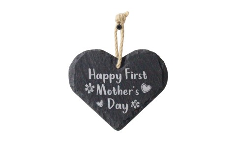 First Mother's Day Slate Heart